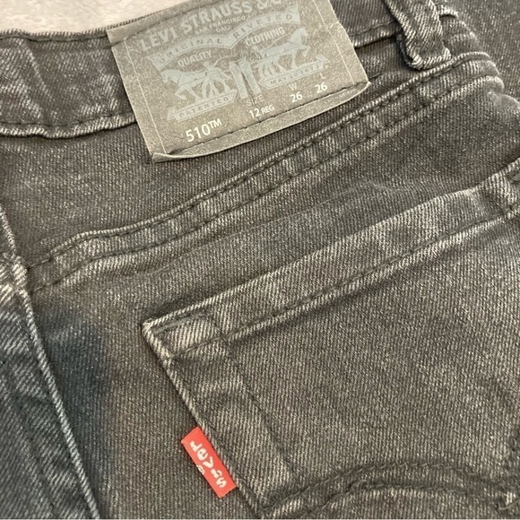 Levi's 510 Skinny Black Zip Up Jeans Adjustable Waist Size 12 Regular 26 x 26 - Picture 6 of 11